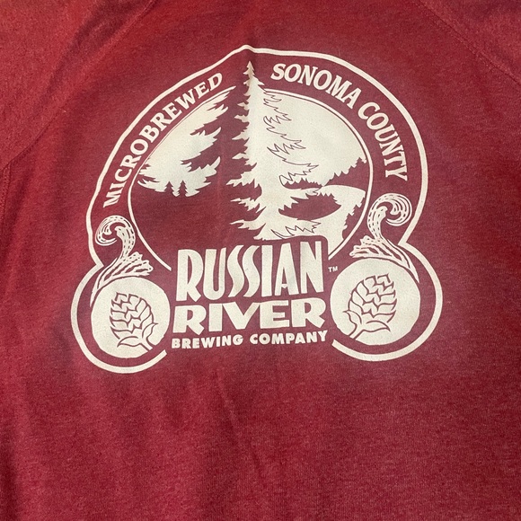 RUSSIAN RIVER BREWING Santa Rosa Maroon BREWERY Sweater Beer Shirt Women's XS - Picture 4 of 7